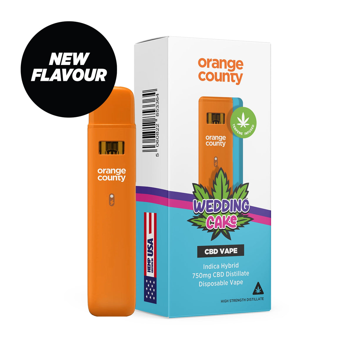 1ml CBD Disposable Vape Pen (750mg) by Orange County