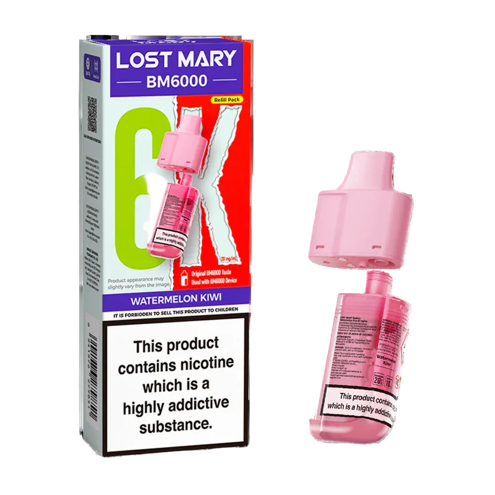 Watermelon Kiwi Lost Mary BM6000 Prefilled Vape Pods - Ape Vapes